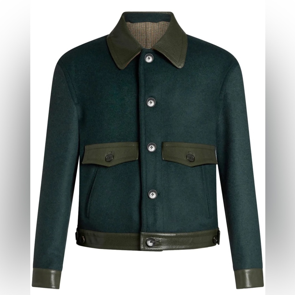 Etro wool and leather jacket